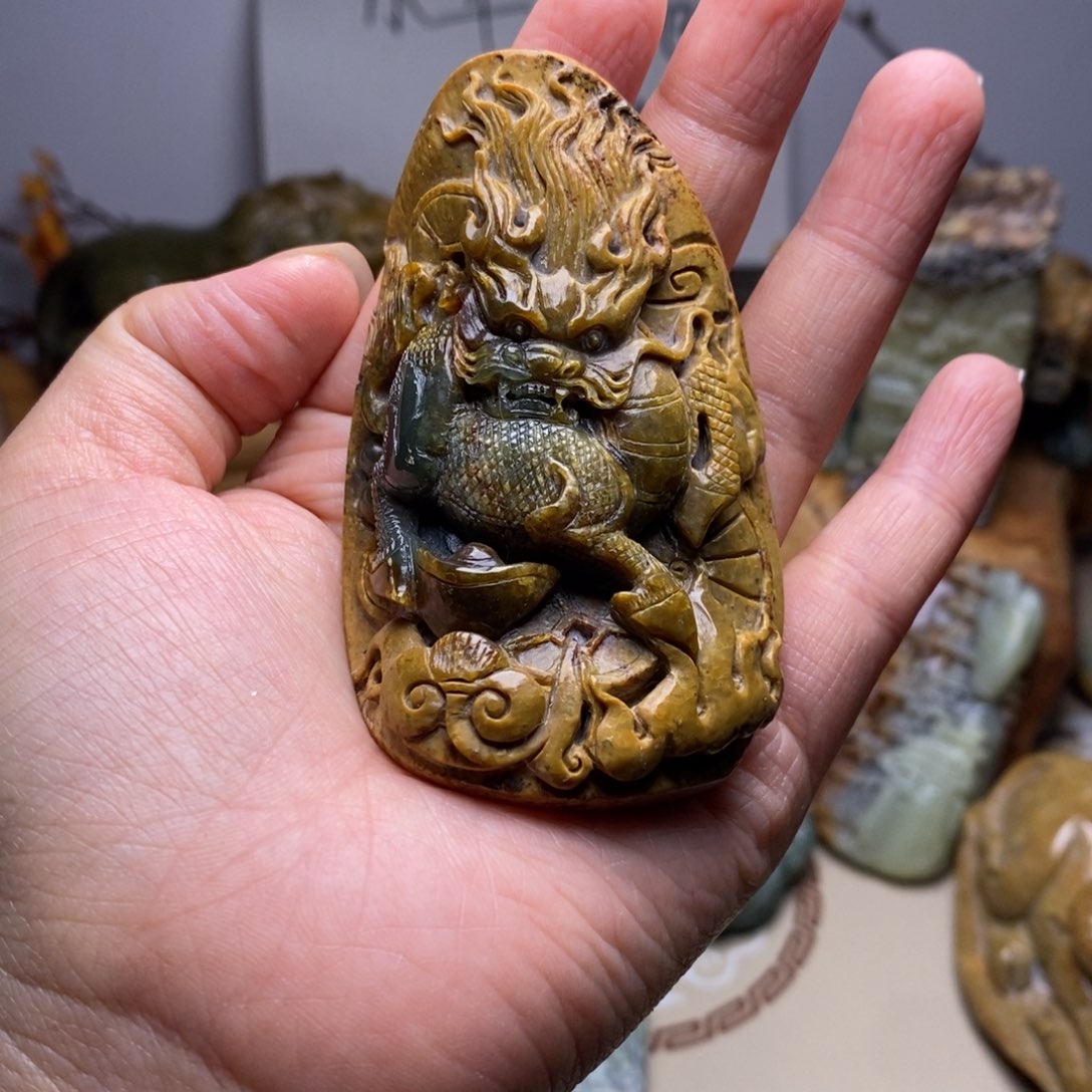 岫岩河磨玉（透闪石质玉）手把未镶嵌