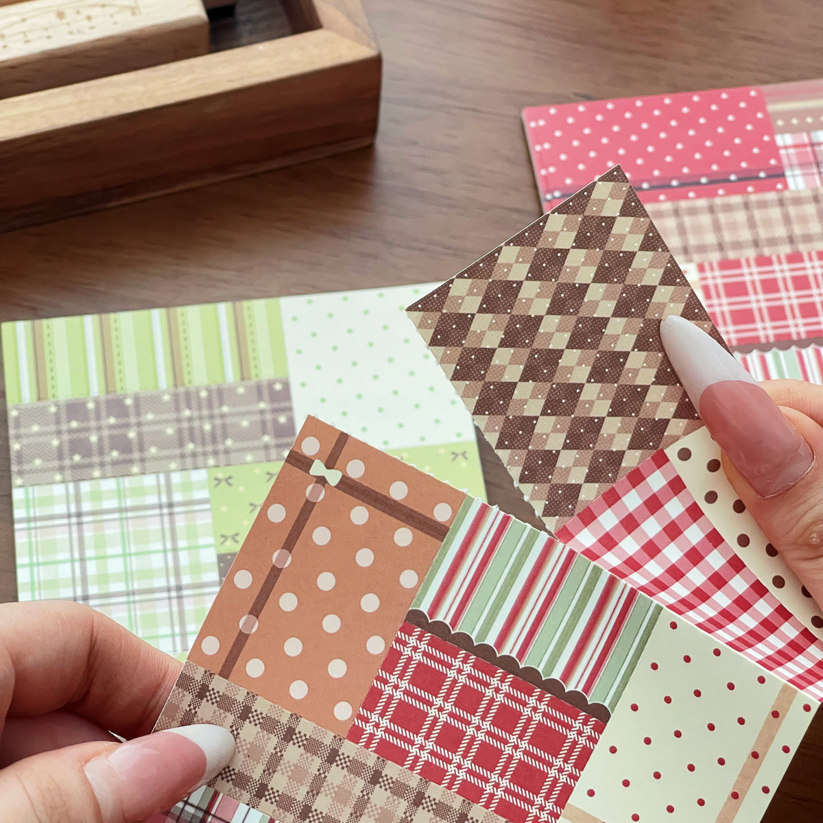 【新品9折】可撕拉波点虚线拼布M5内页打底便签本高颜值装饰可爱