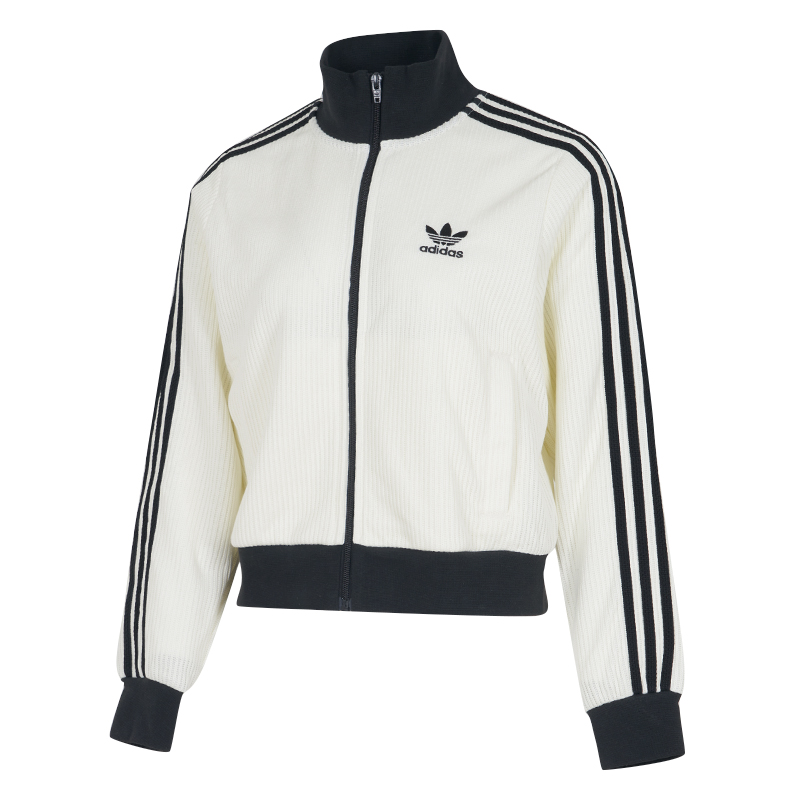 adidas阿迪达斯三叶草针织夹克女2025新款时尚运动立领外套流光风