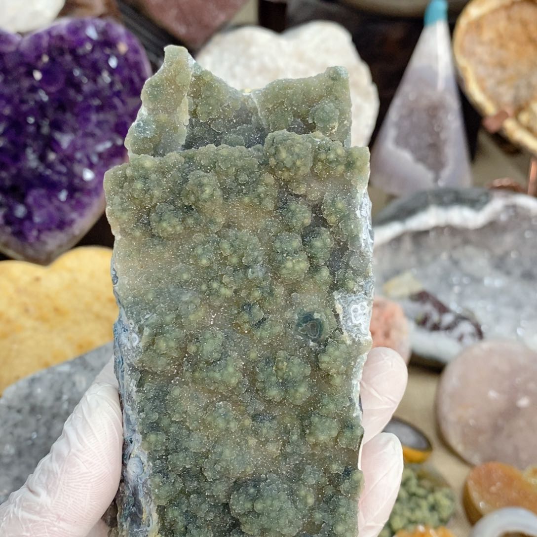 水晶天然水晶摆件9K金镶嵌