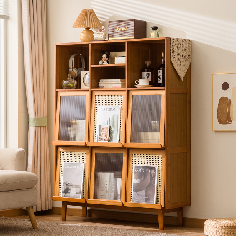 书柜客厅靠墙装饰柜格子柜落地收纳柜储物柜斗柜杂志展示置物书架