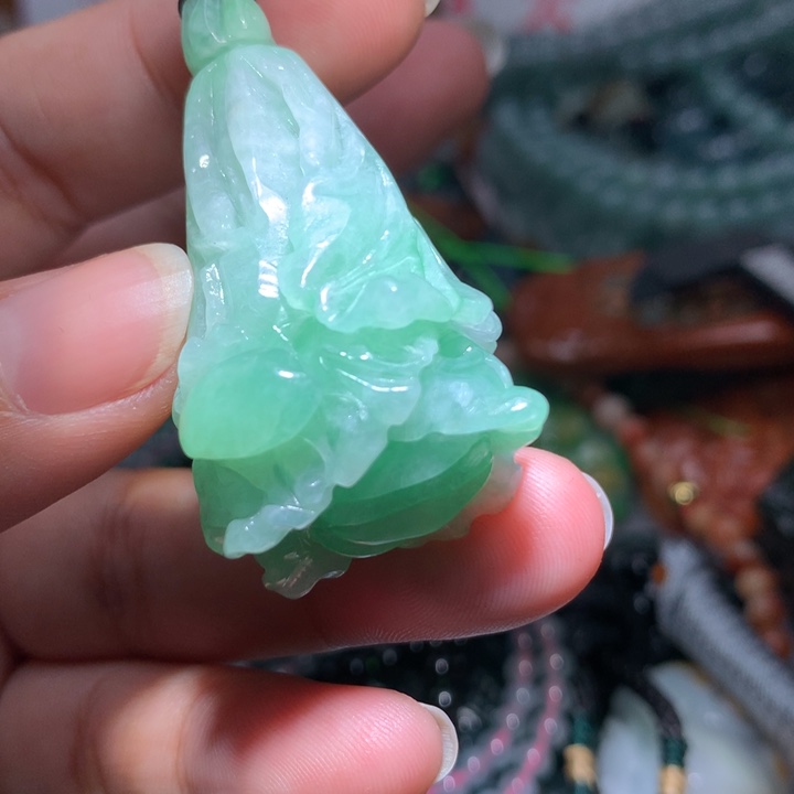 翡翠项链未镶嵌保真天然A货翡翠