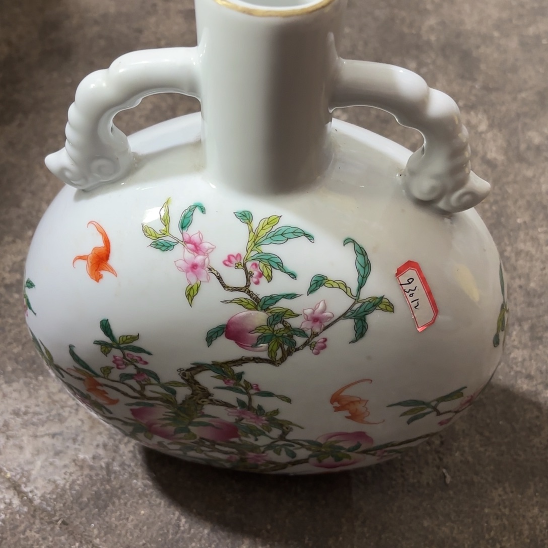 日***方瓷摆件精品高货工艺美术品细路摆件