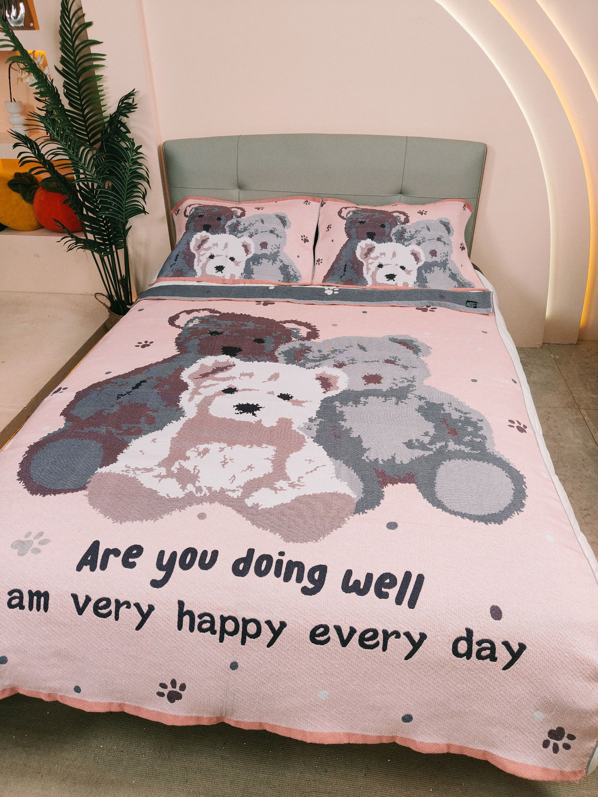 粉红熊150*200cm加厚舒适床盖