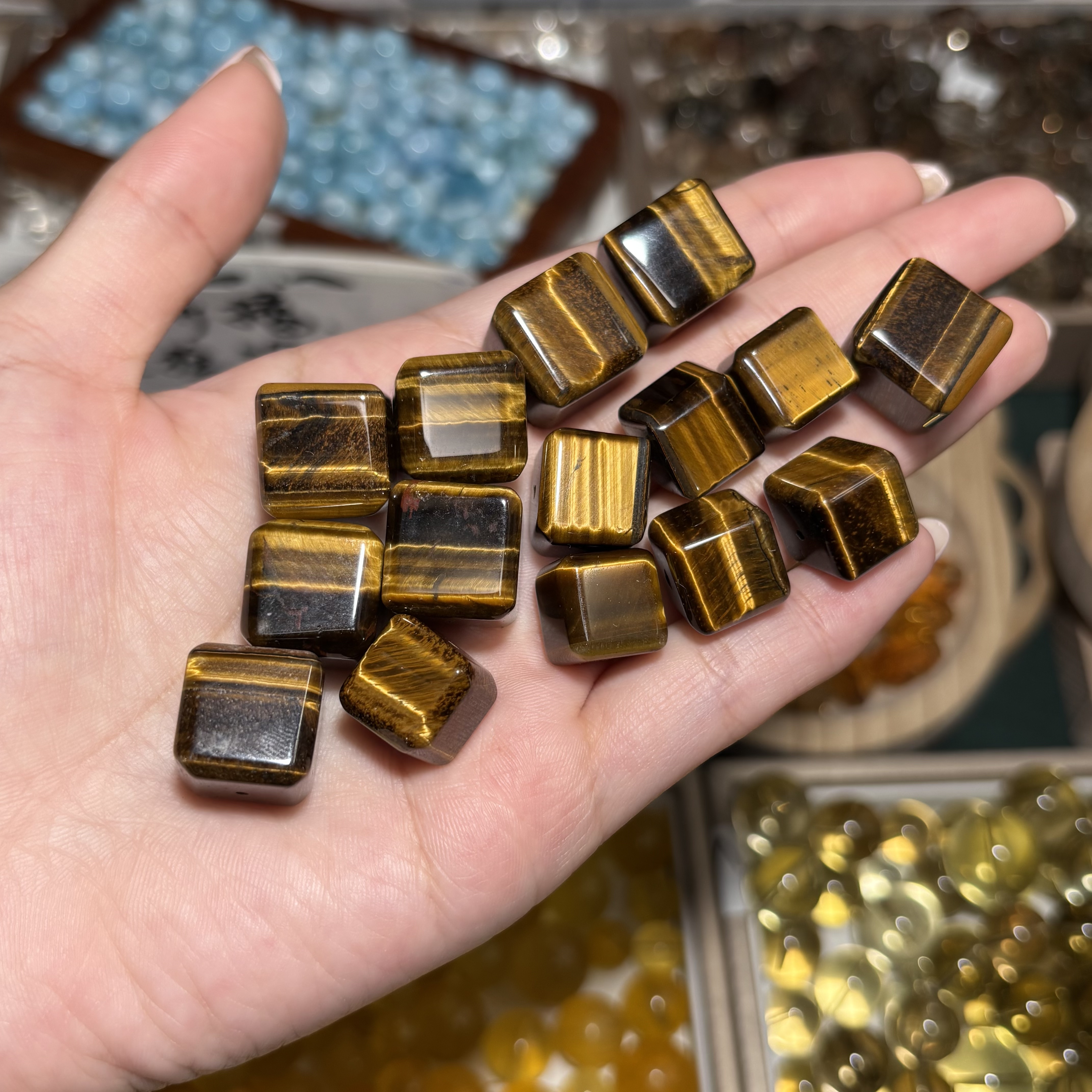 黄虎眼方糖单颗散珠