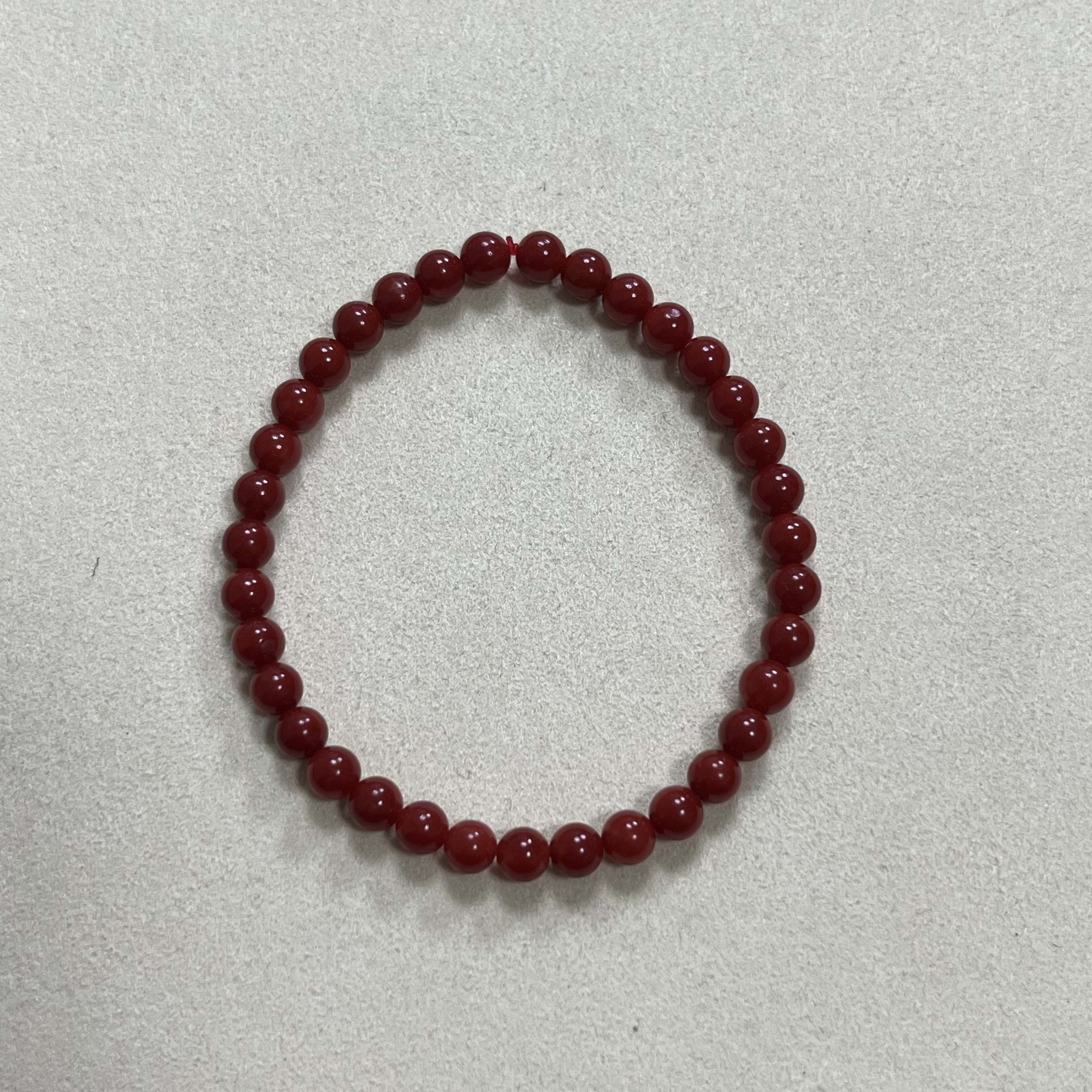 天然科西卡珊瑚牛血色圆珠手链