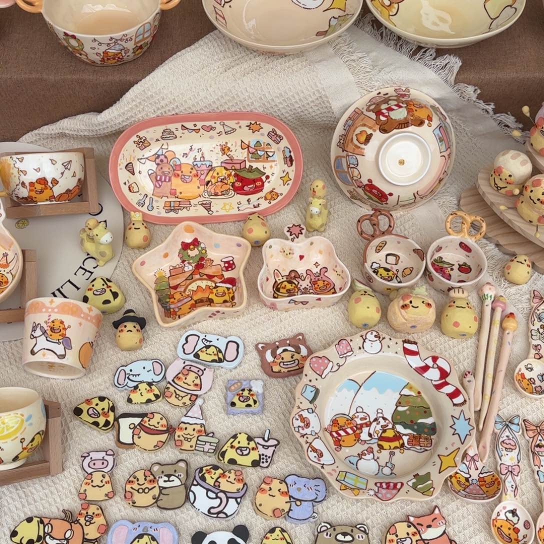 陶摆件可爱的鸭鸭鸭