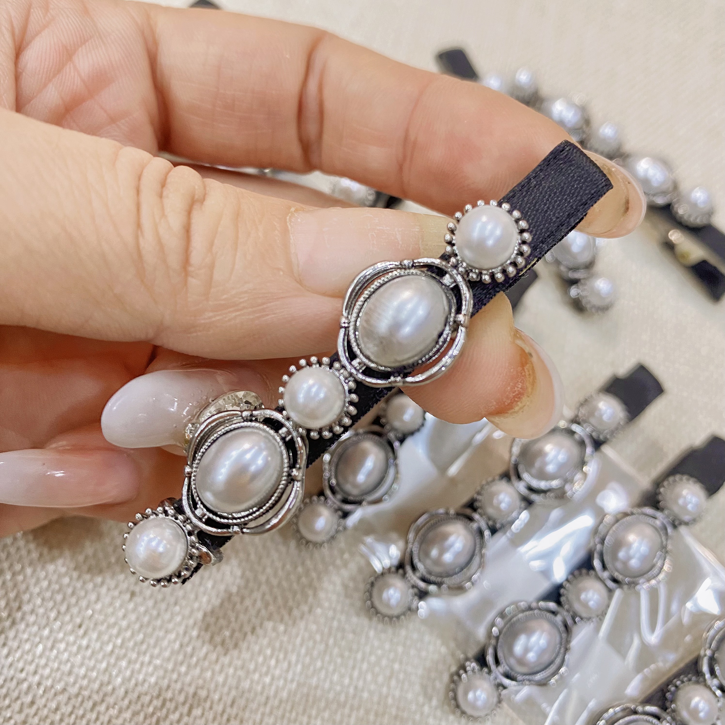 思美家饰品珍珠一字夹 鸭嘴夹 工厂清货 满9.9飞完美者勿拍