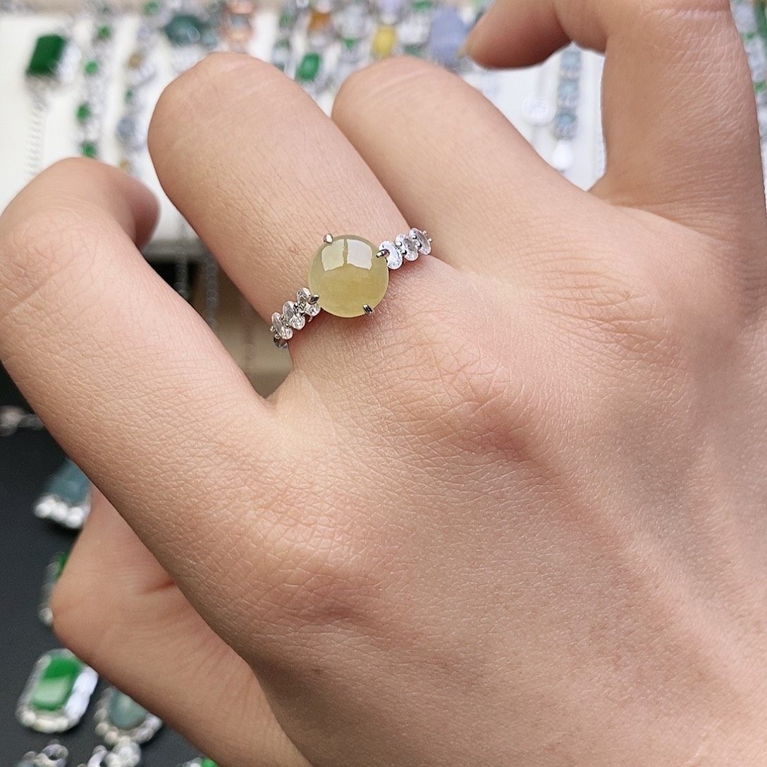 翡翠银S925镶嵌戒指