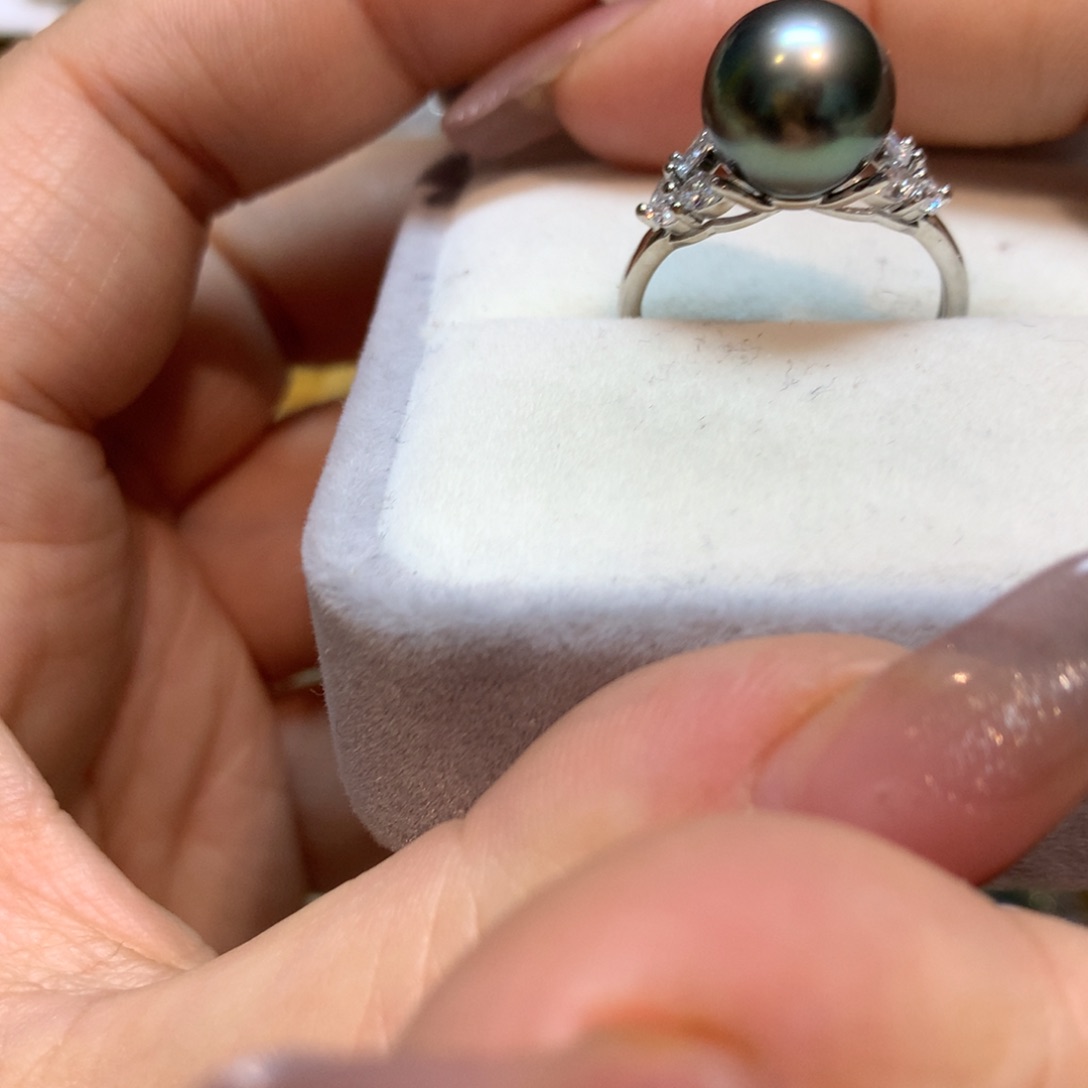 海水珍珠戒指银S925镶嵌