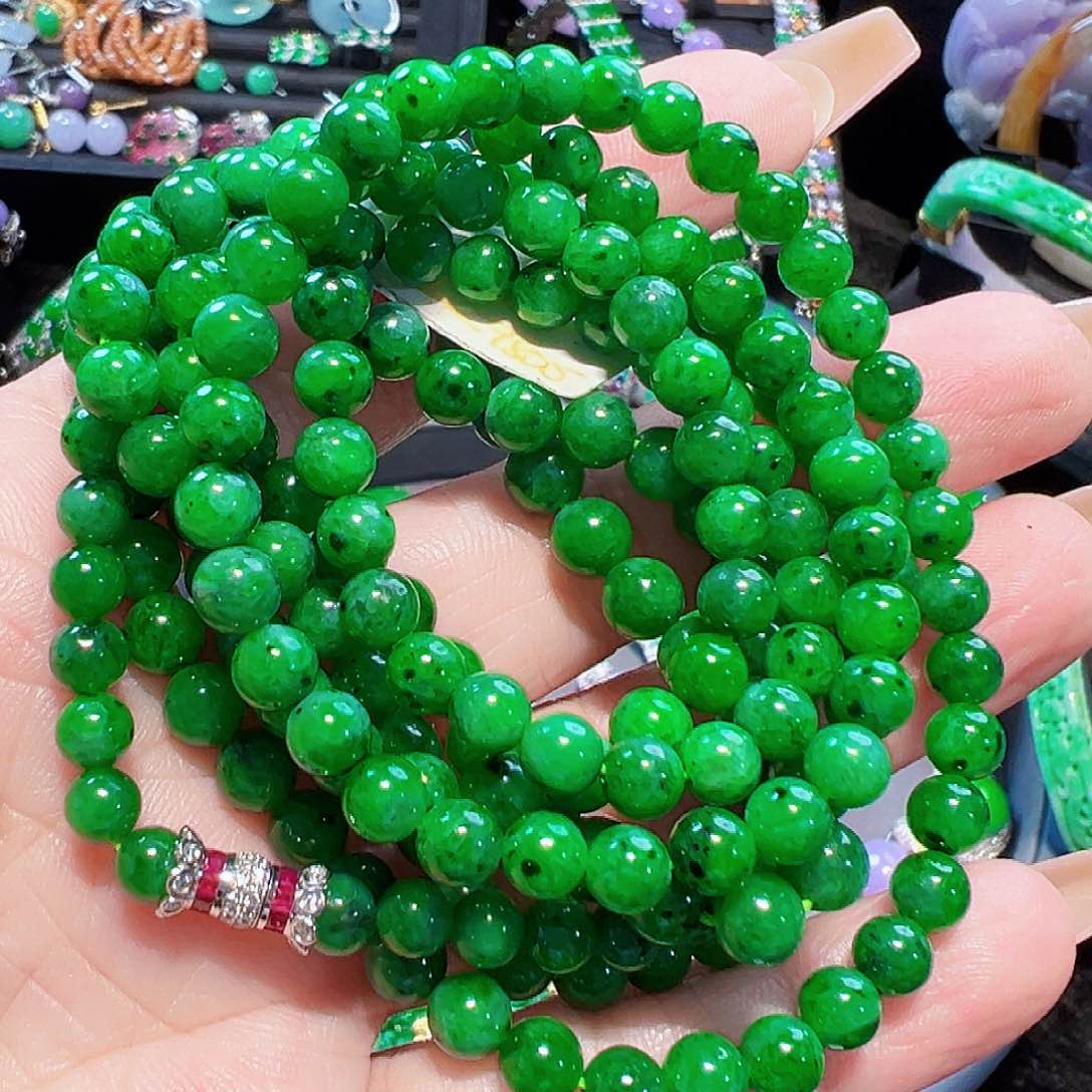 翡翠颈饰18K金镶嵌签收后24小时鉴赏期