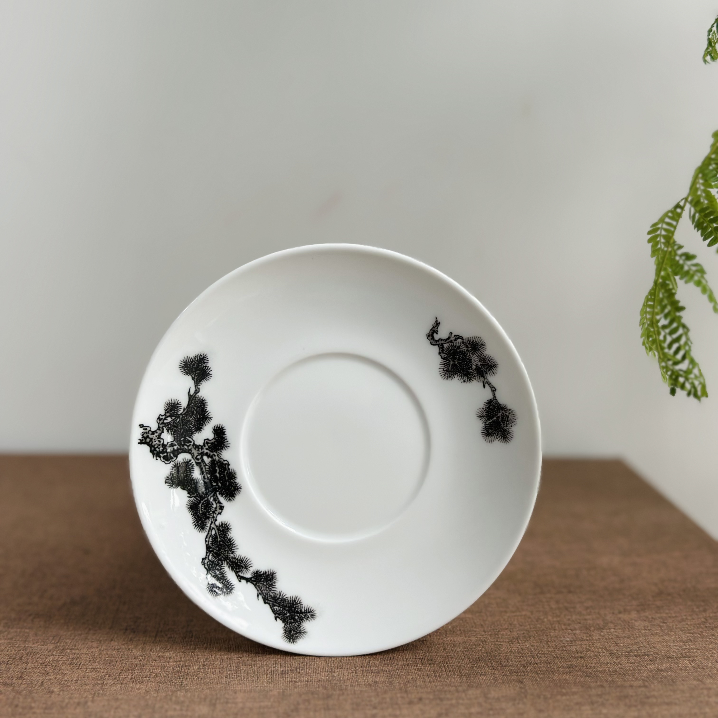 醴陵群力老瓷器釉下五彩松树杯碟微瑕福利价