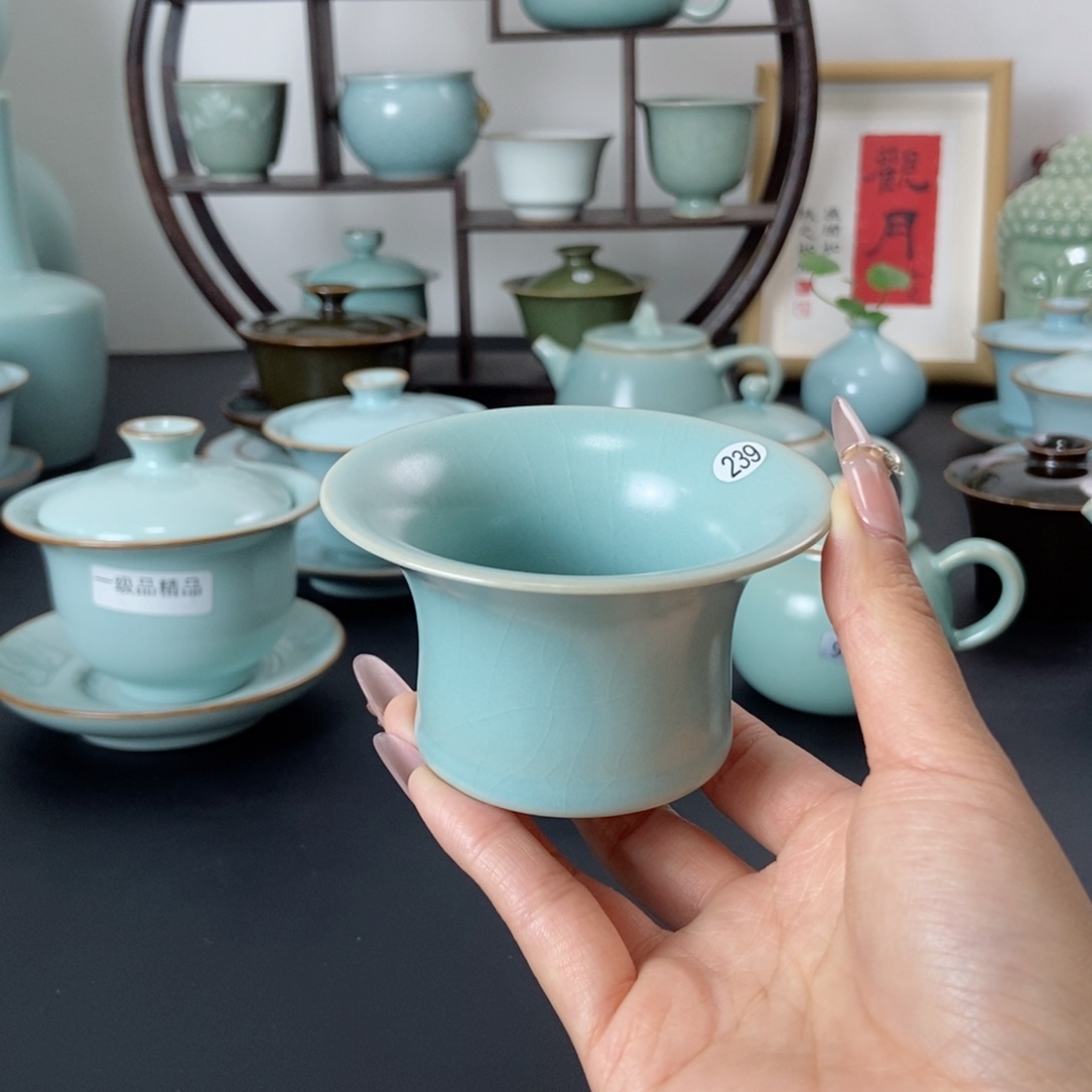 一级品仿古釉马蹄杯手工