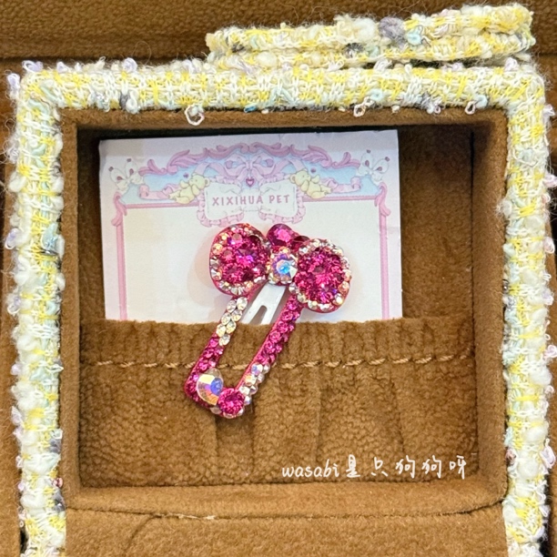 【wasabi专属】施华洛世奇钻狗狗蝴蝶结发饰约克夏西施马尔济斯