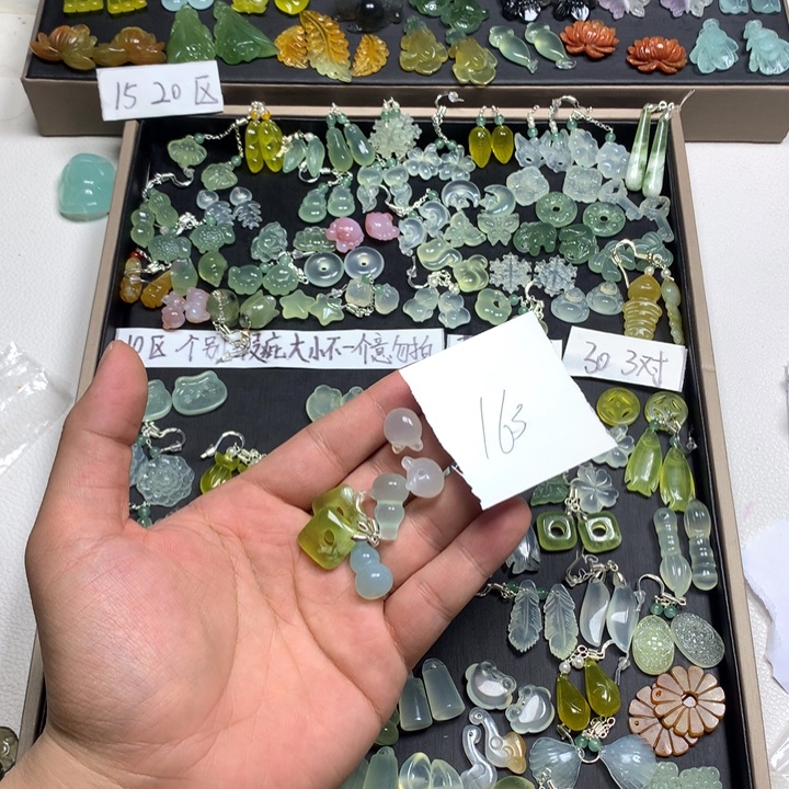 噫***蛇纹石玉合金耳钉