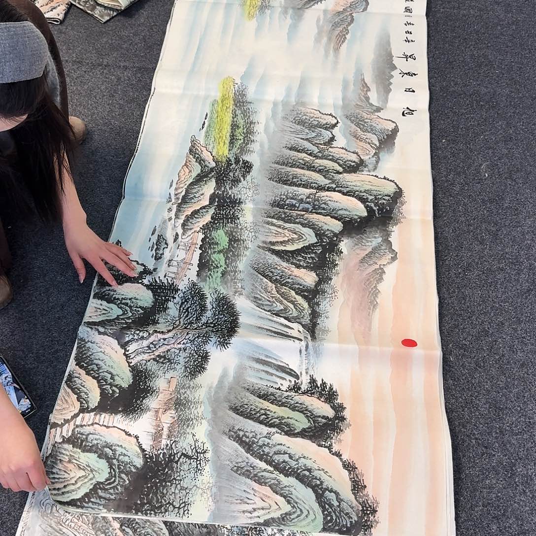 纯手绘国画作品好看小六尺