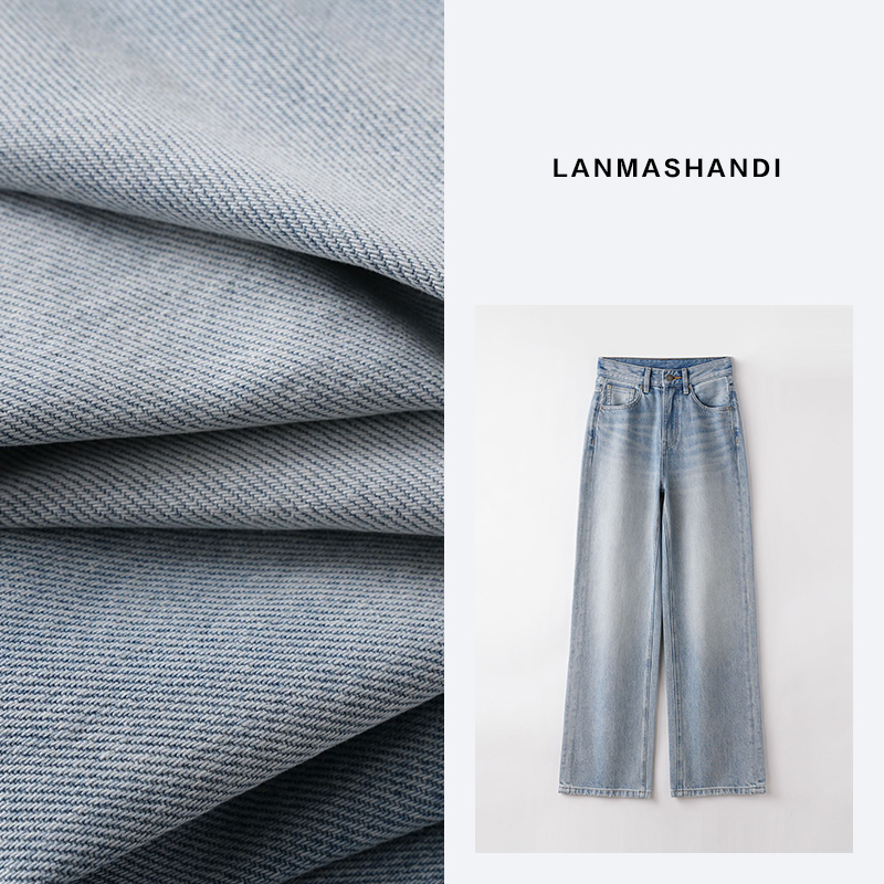 夏季新款薄款水洗牛仔裤女复古老钱窄版阔腿裤宽松百搭直筒长裤子