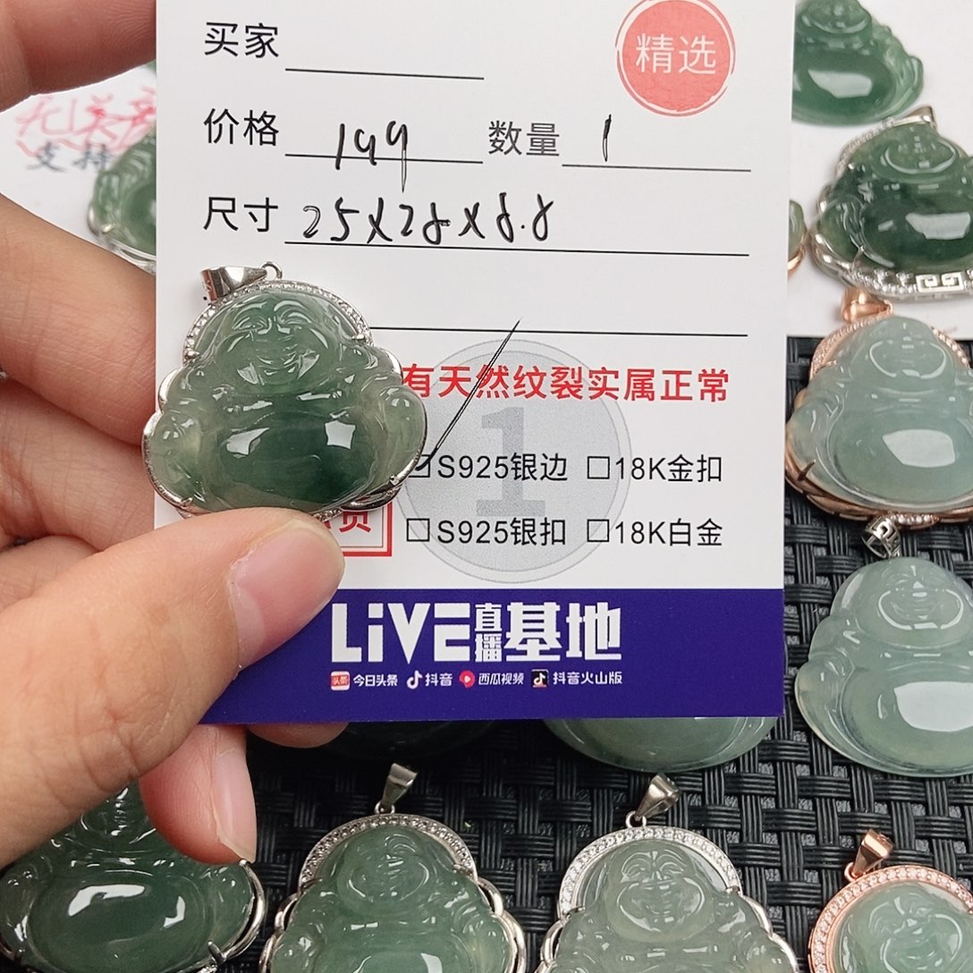 翡翠银S925镶嵌颈饰