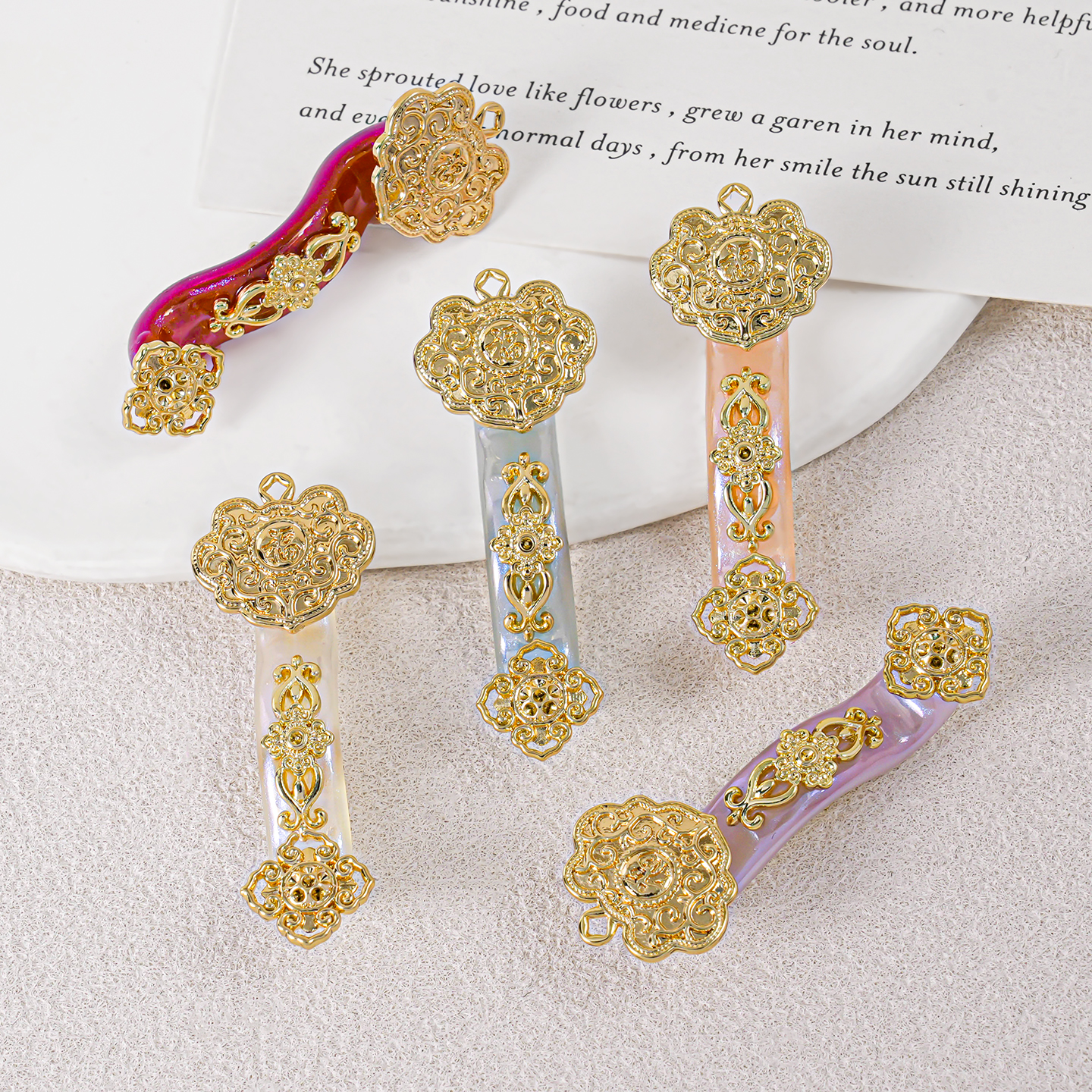 【饰界】人鱼姬玉如意合金吊坠diy金属成品 DIY配饰手机链