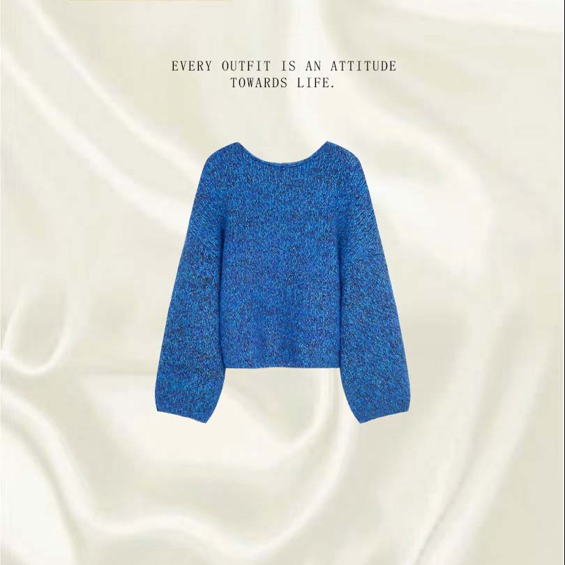 【29】冬季加厚蓝眼泪长袖毛衣百搭显瘦知性针织衫女A448