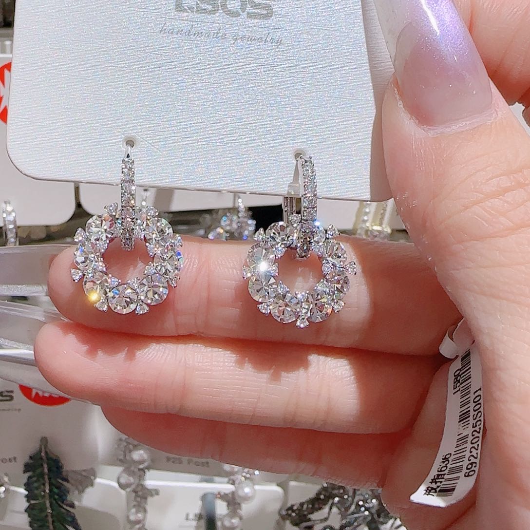 锆石铜合金925银耳环