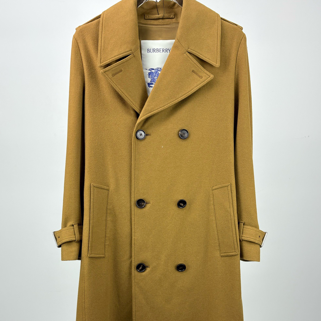 99新 BURBERRY/博柏利 博柏利新款双排扣羊绒大衣UK6码14760