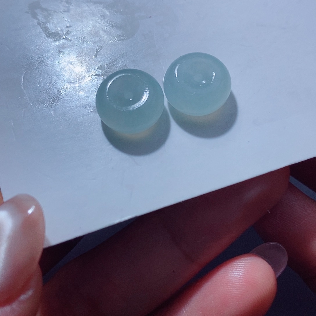 定制翡翠未镶嵌两个一起