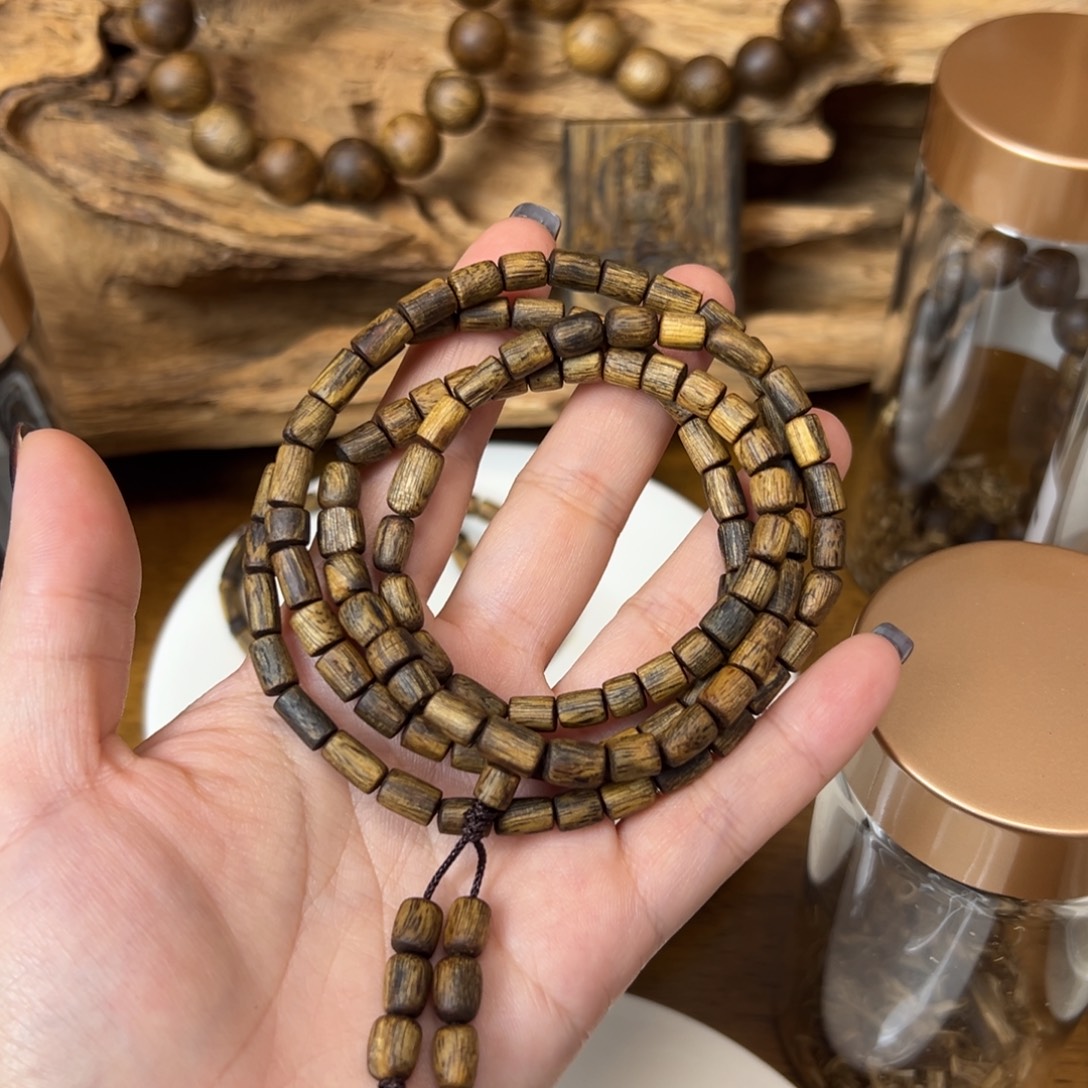 沉香沉香碎屑桶珠多圈15克加