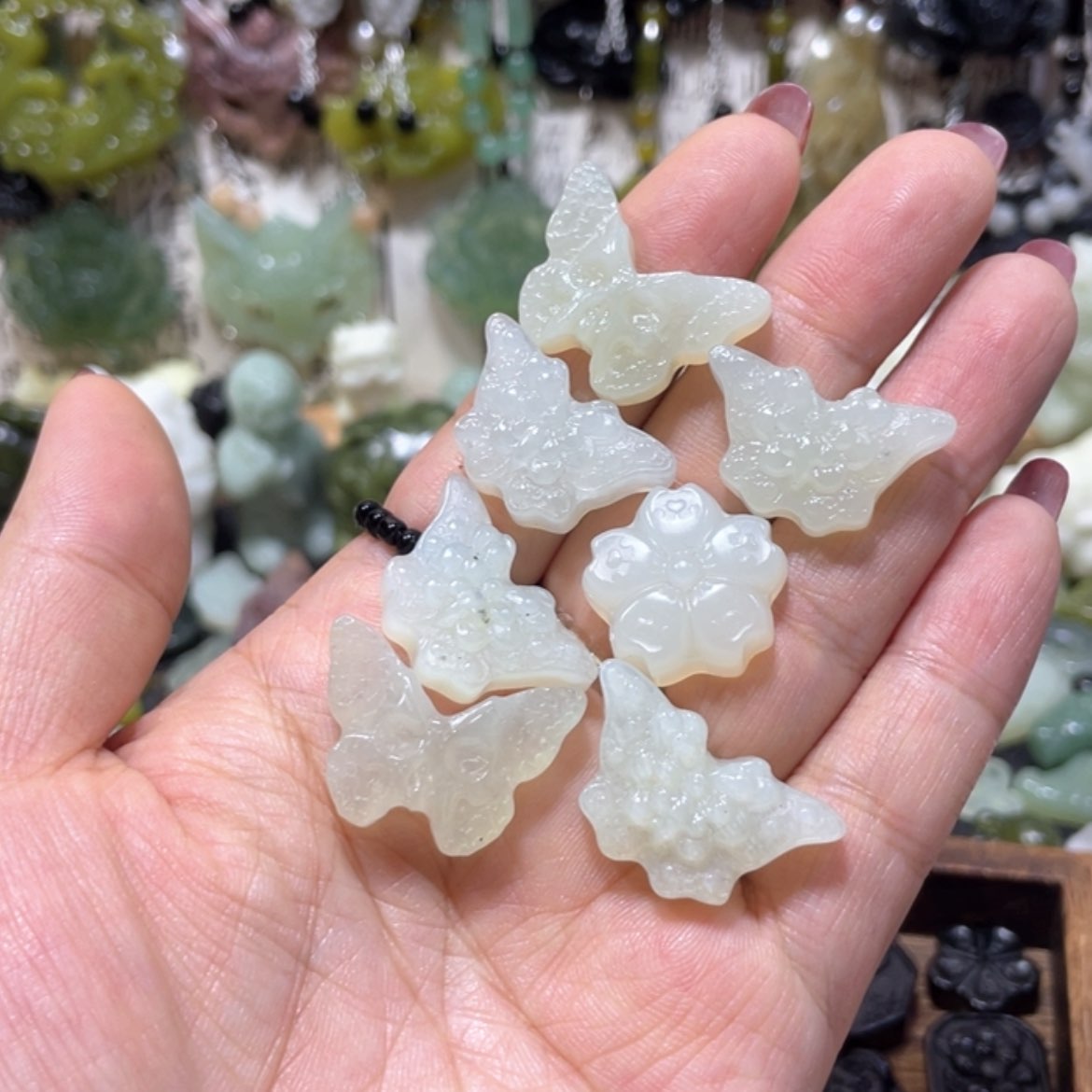 【闪购商品】岫玉未镶嵌颈饰妄*23通孔不退不换