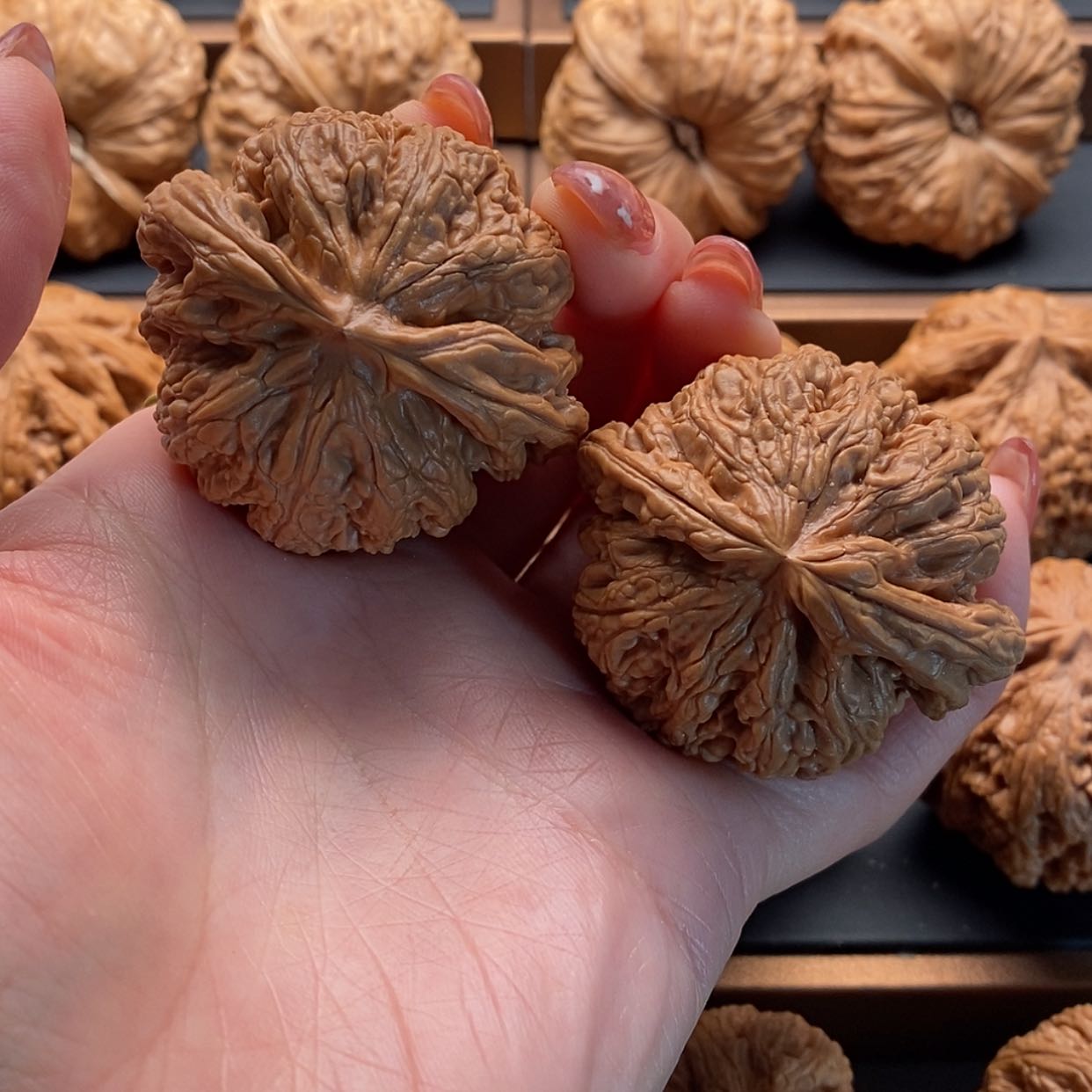 【闪购商品】文玩核桃把件粗筋46，修