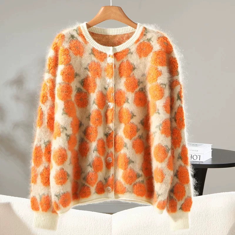 （751-770）慵懒风秋冬保暖针织圆领常规袖宽松羊绒衫常规款百搭