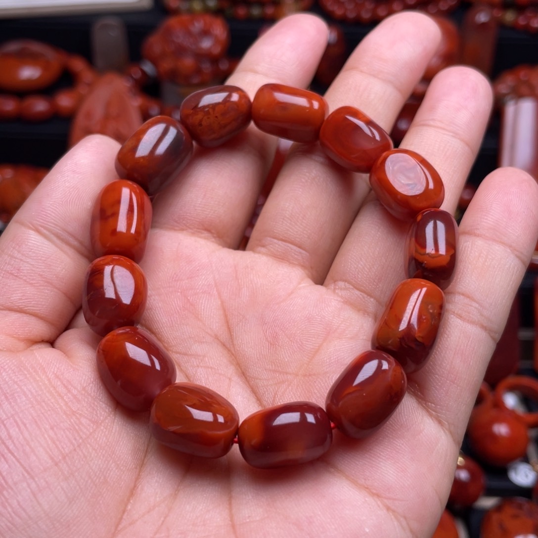 南红玛瑙珠宝奇石未镶嵌单圈