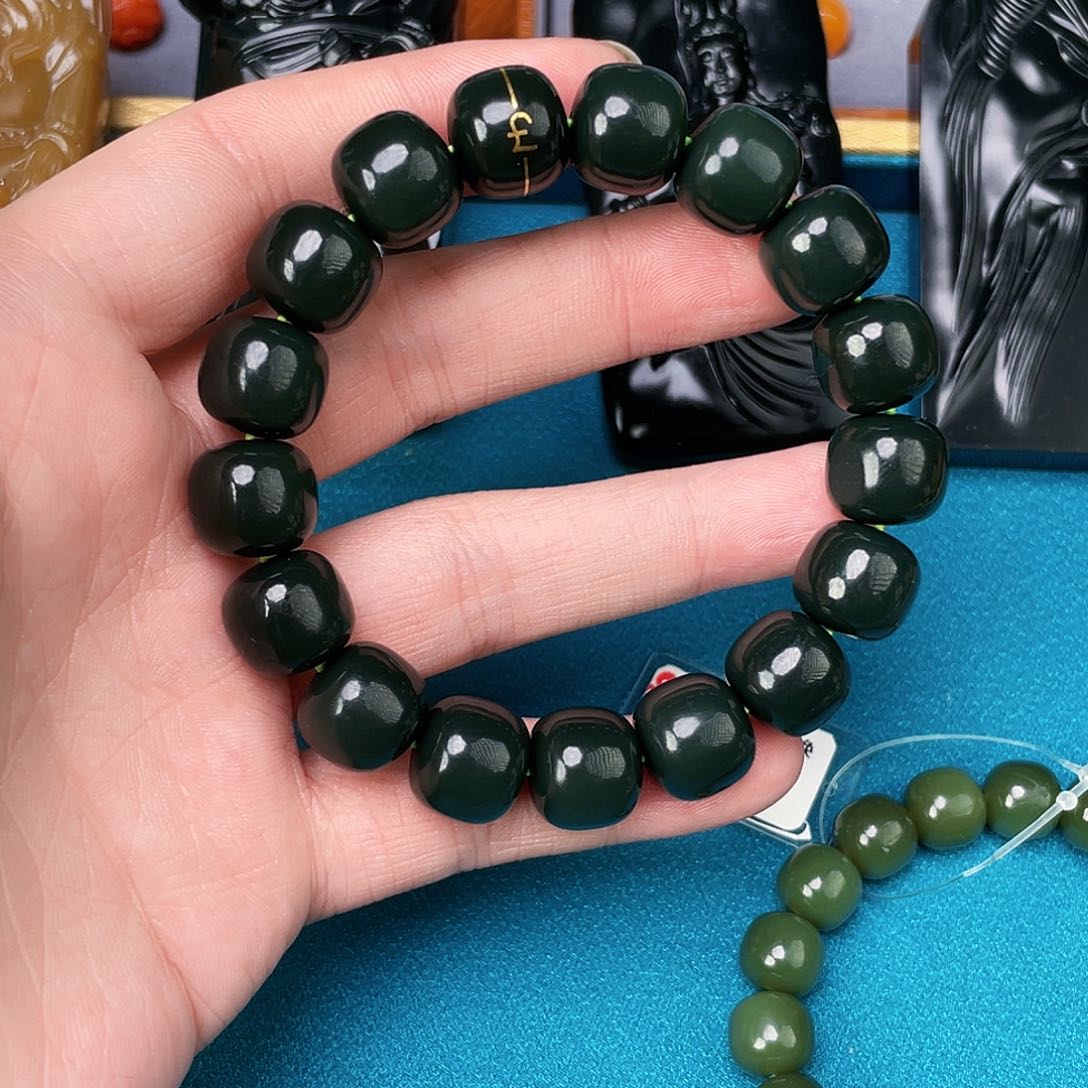 和田玉手链未镶嵌舟*航