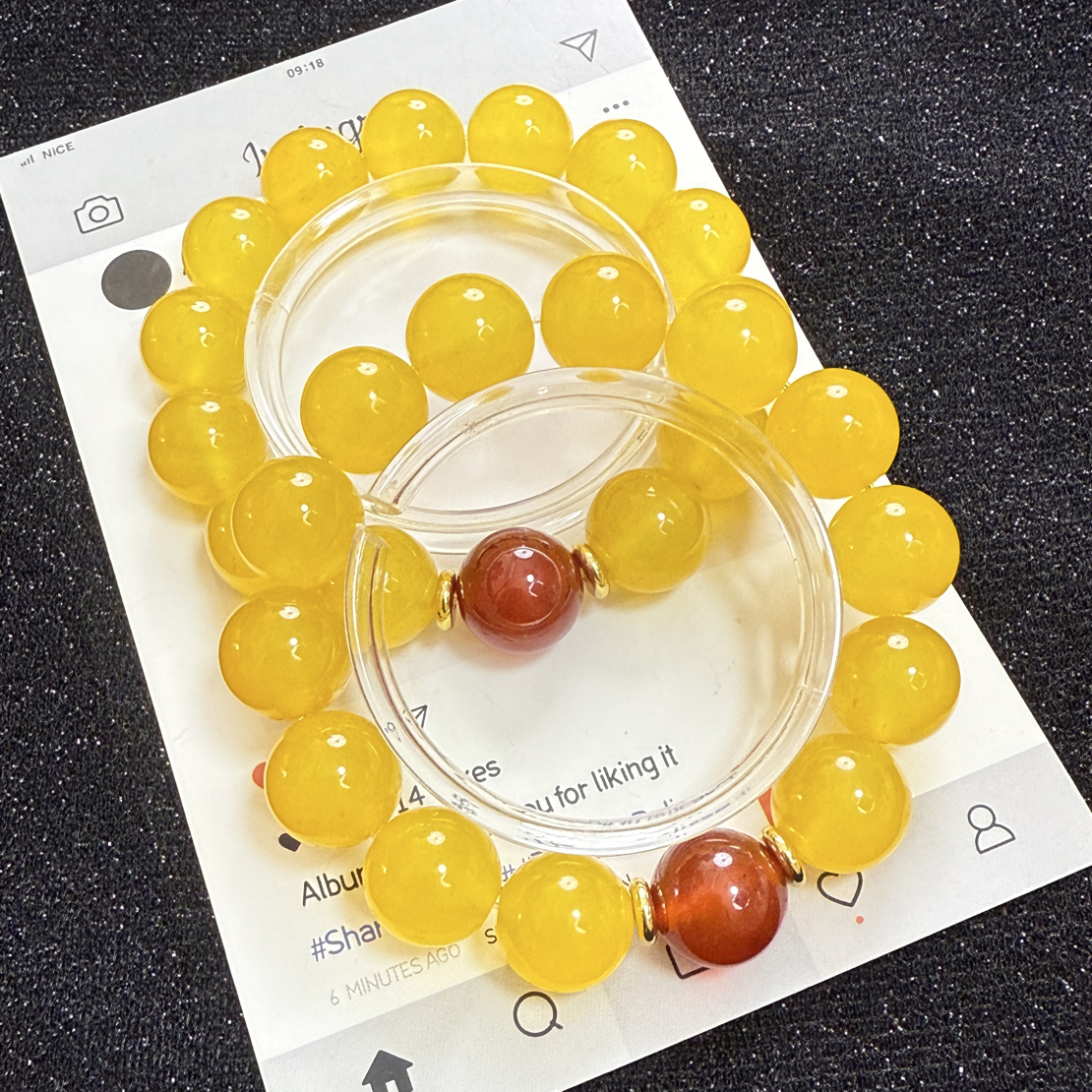 Y241 黄玛瑙➕红玛瑙