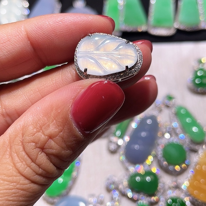 翡翠银S925镶嵌颈饰