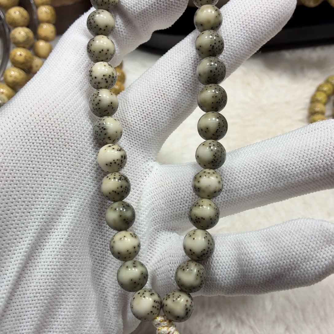 手串星月菩提绿包白9圆