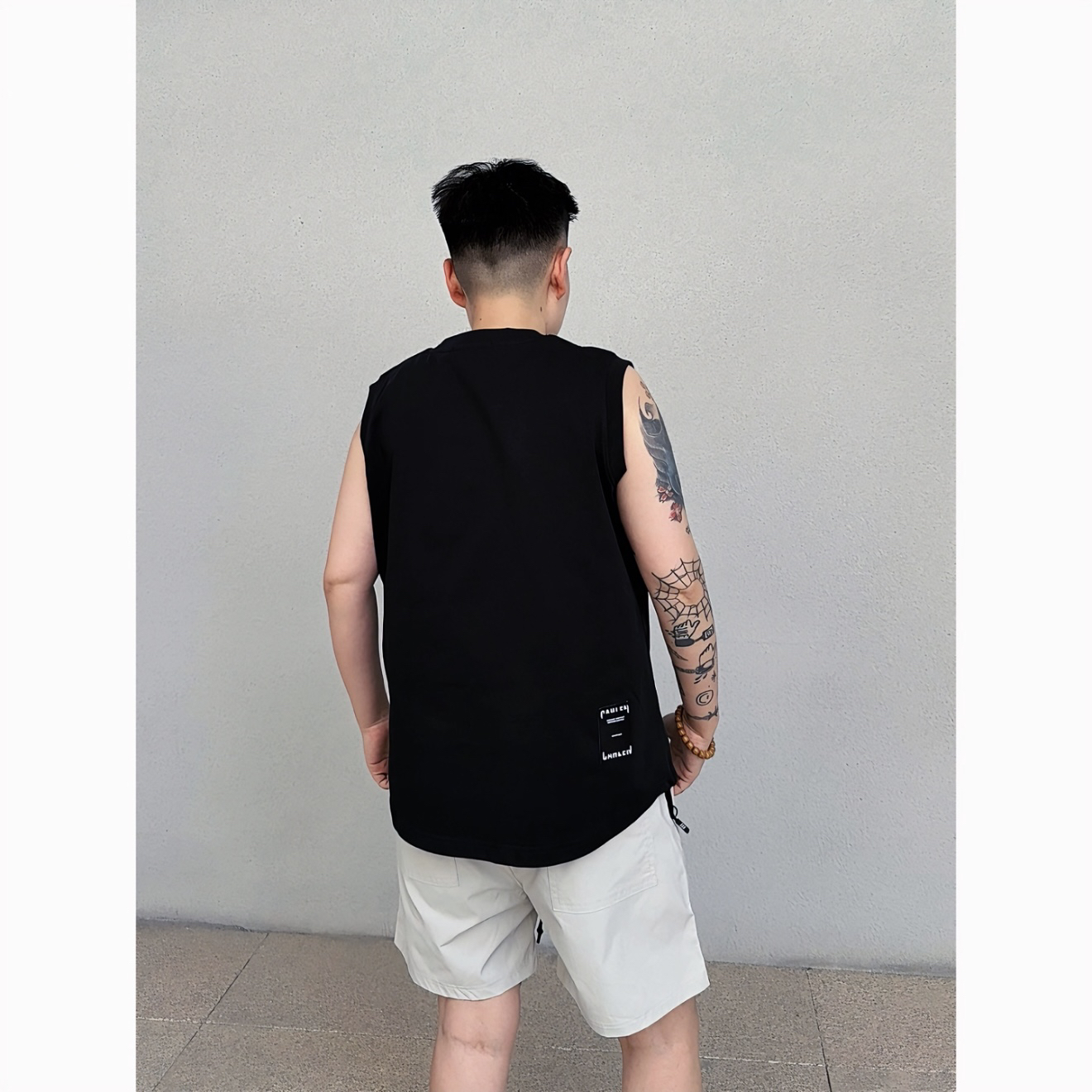 小迪自制【重磅小袖口防走光300g】中性帅T运动无袖宽松棉坎肩背心