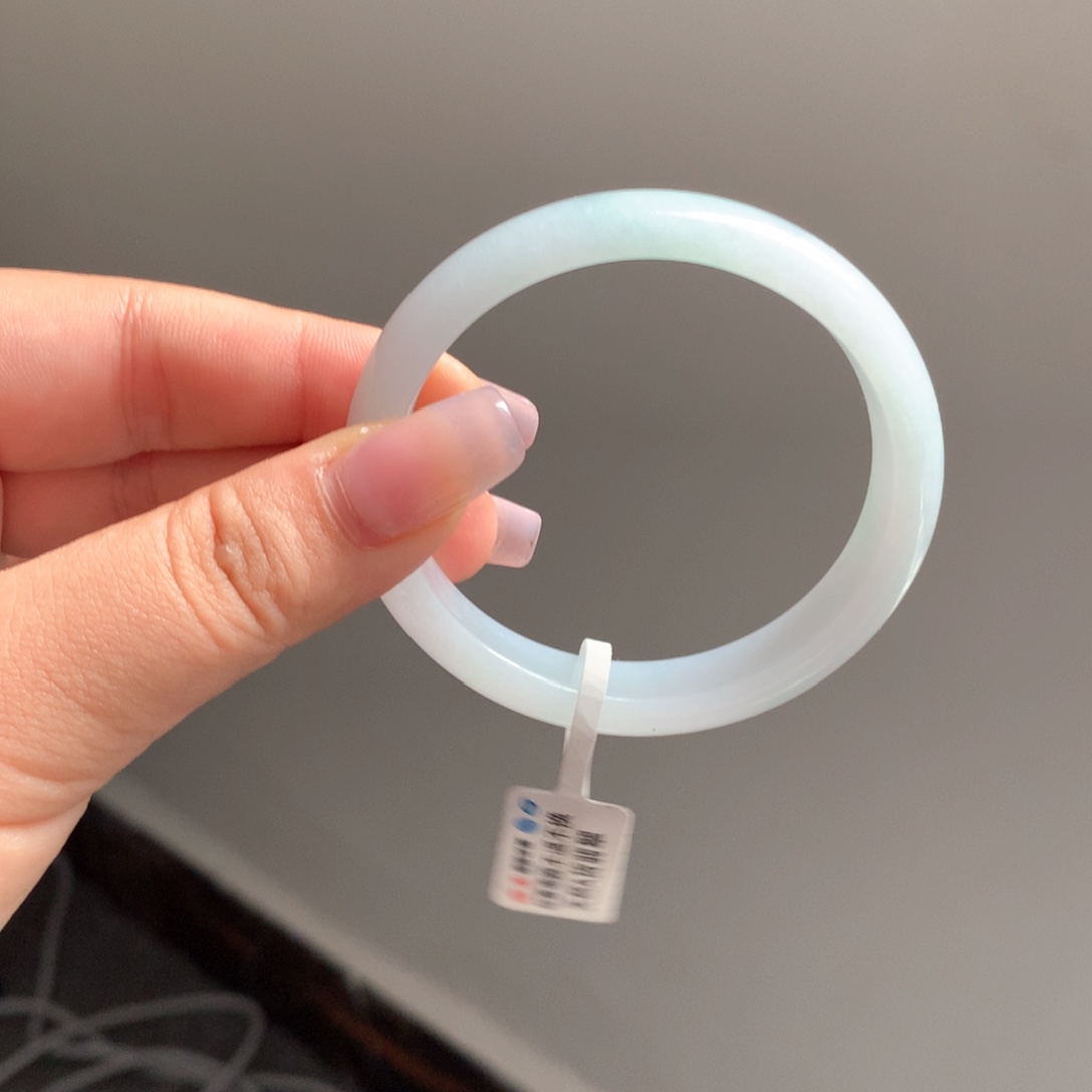 翡翠手镯未镶嵌13 54天青色贵妃