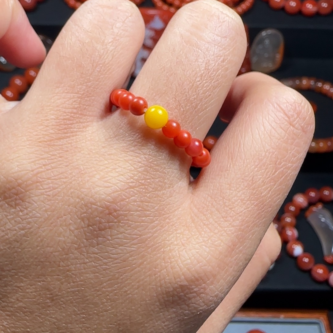 南红玛瑙未镶嵌戒圈3.5mm