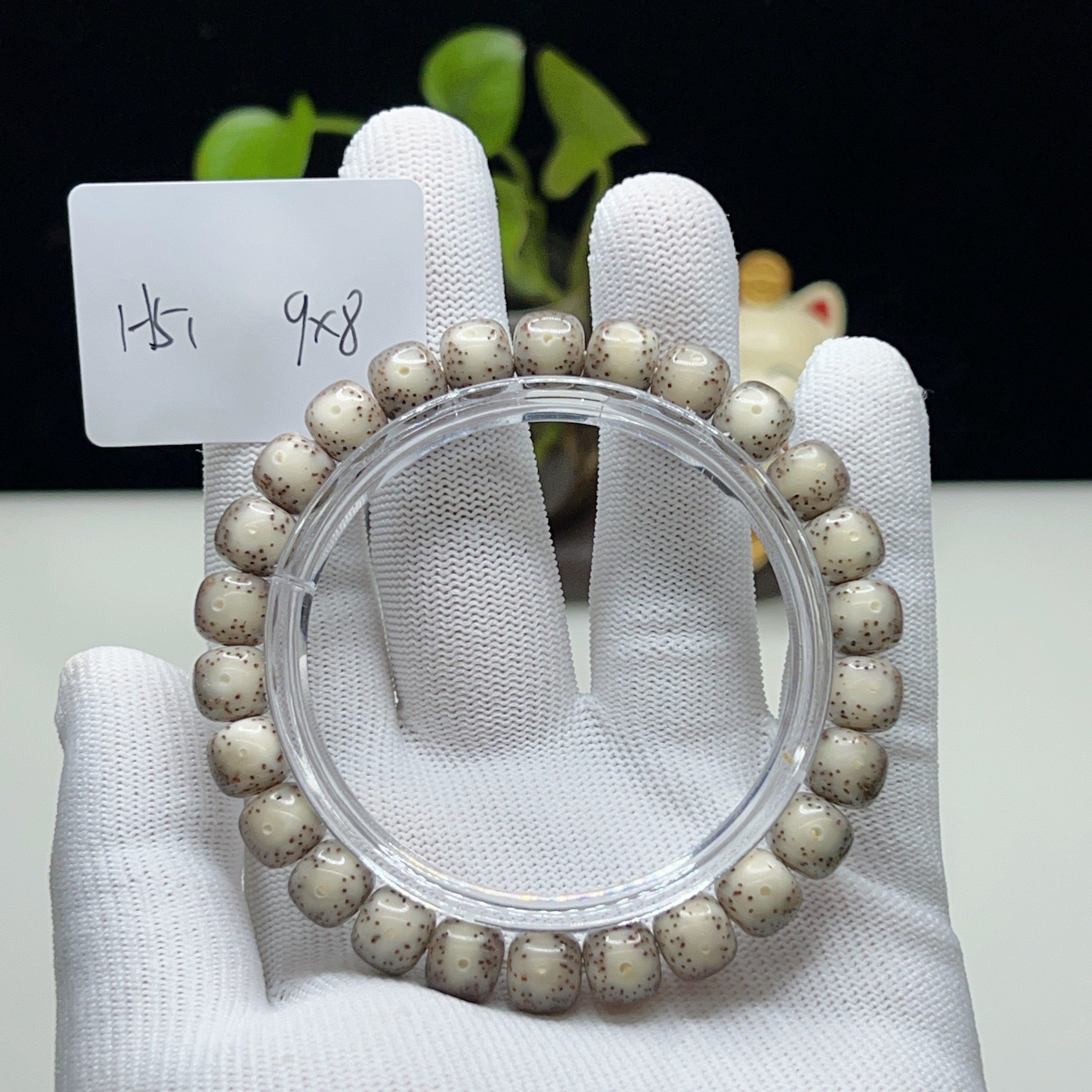 H51糯冰奶奶灰9×8正月大留白月朗星稀一物一图星月菩提手串