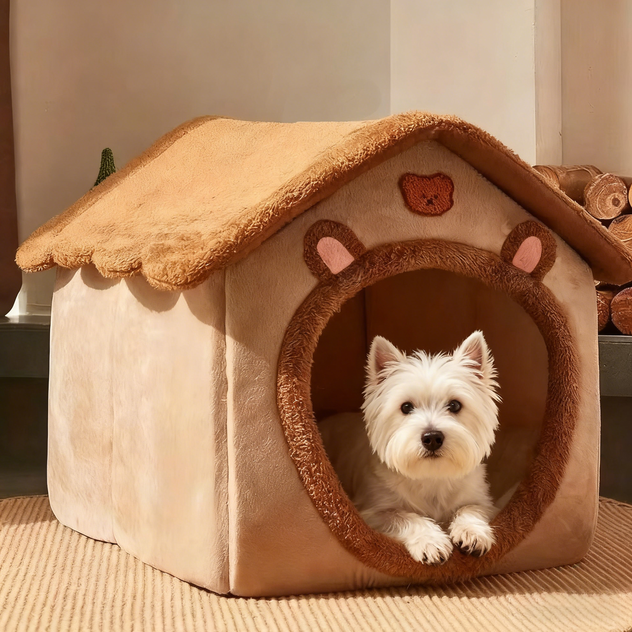 猫窝房子型冬季保暖小型犬兔子狗窝猫窝四季通用可拆洗宠物窝垫子