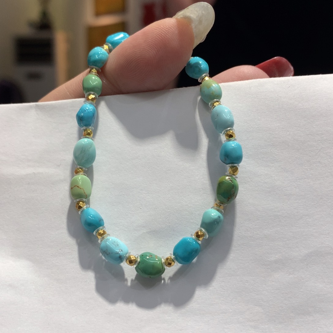 绿松石单圈银S925镶嵌