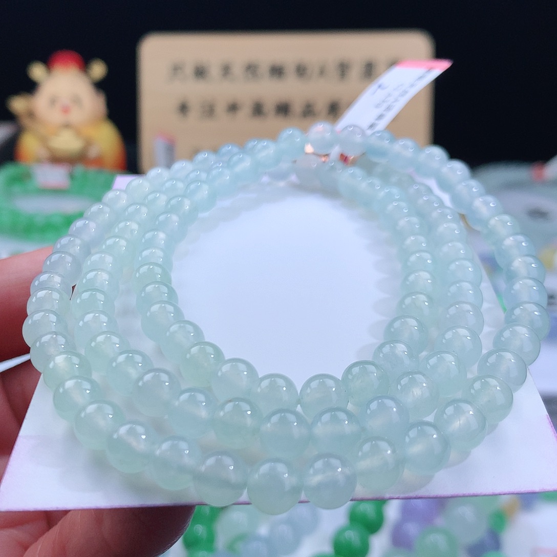 翡翠手链未镶嵌卡6mm