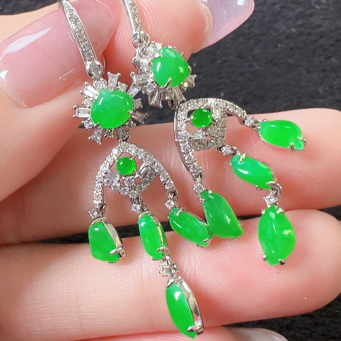 翡翠耳饰18K金镶嵌【福利款】签收后24小时鉴赏期