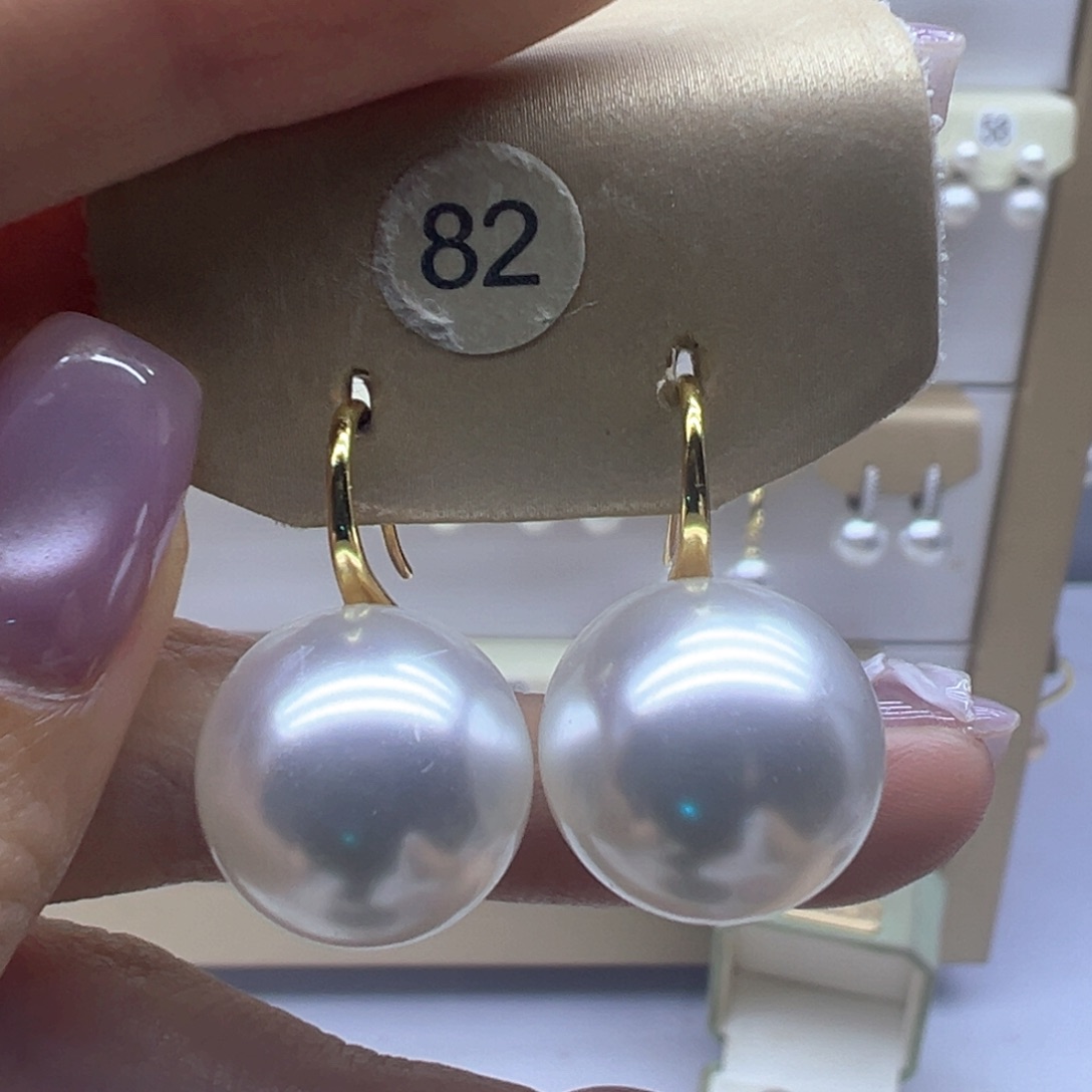 银S925镶嵌淡水珍珠耳饰