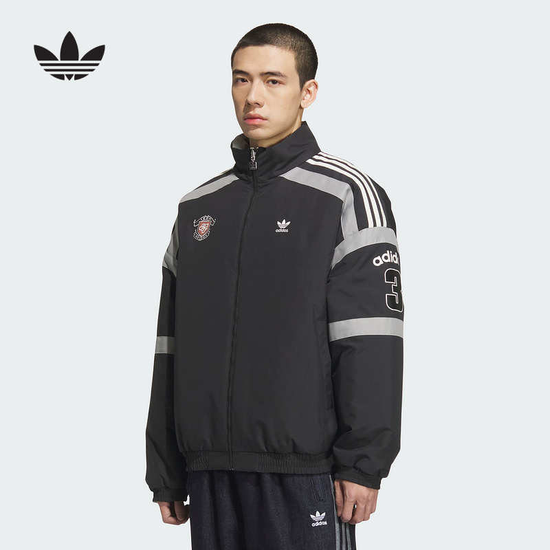 adidas阿迪达斯三叶草男子双面穿短款棉服冬装保暖夹克外套KC0093