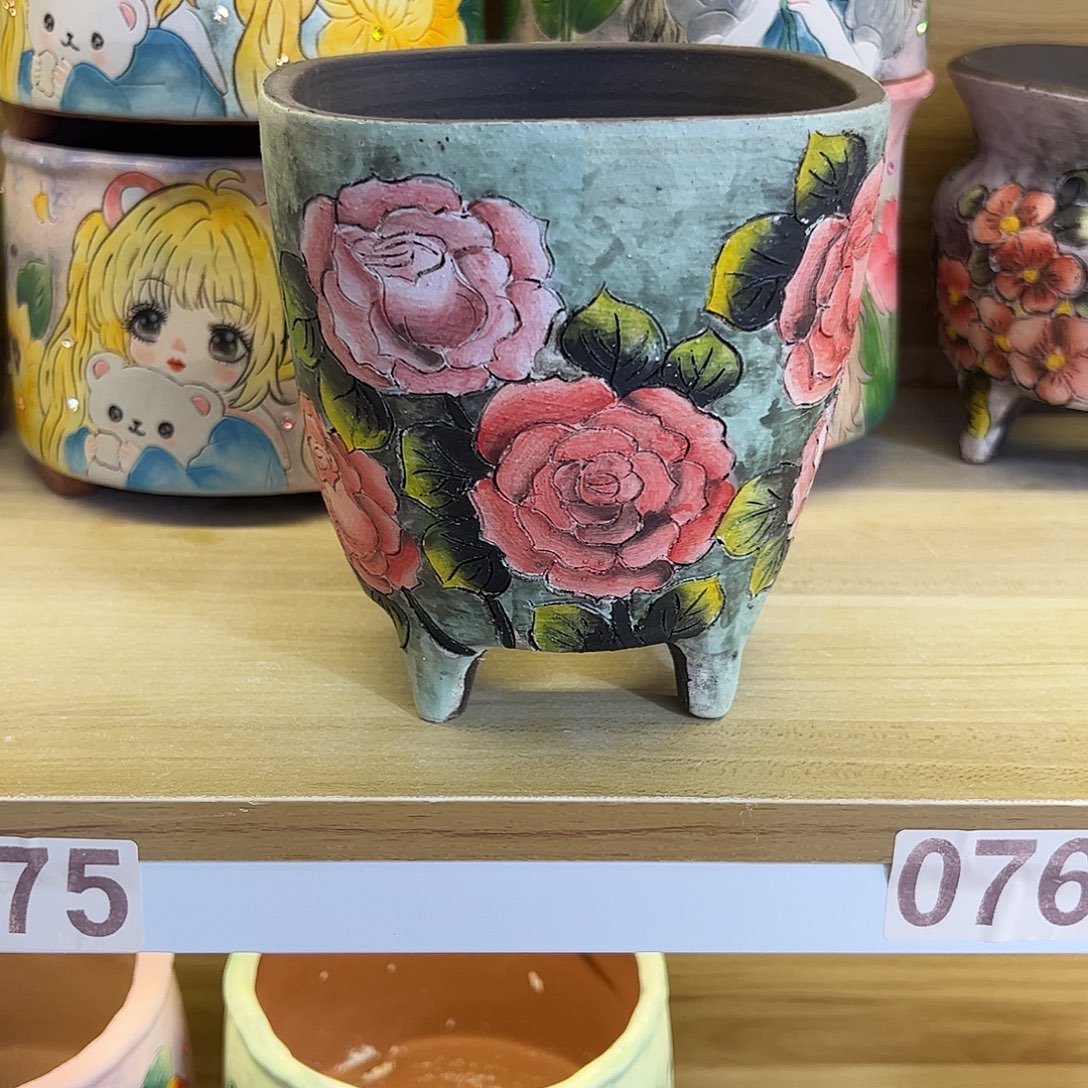 景德镇炫彩手绘景德镇陶瓷花盆