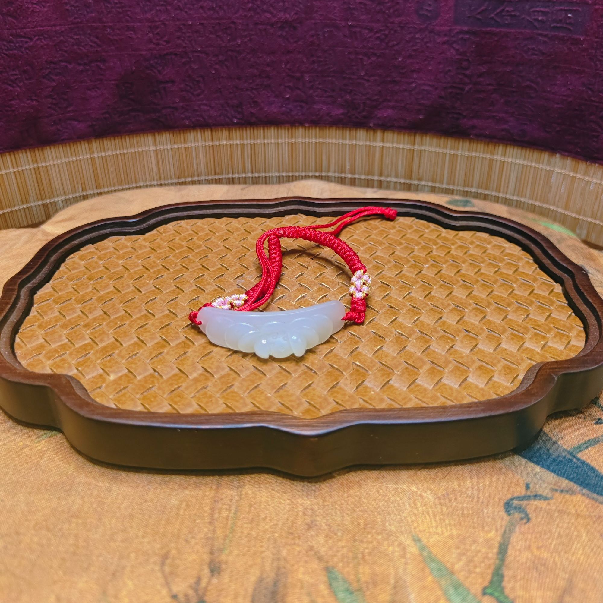 U和田玉莲花手牌0641