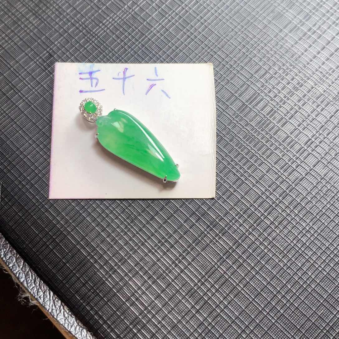 颈饰18K金镶嵌翡翠翡翠