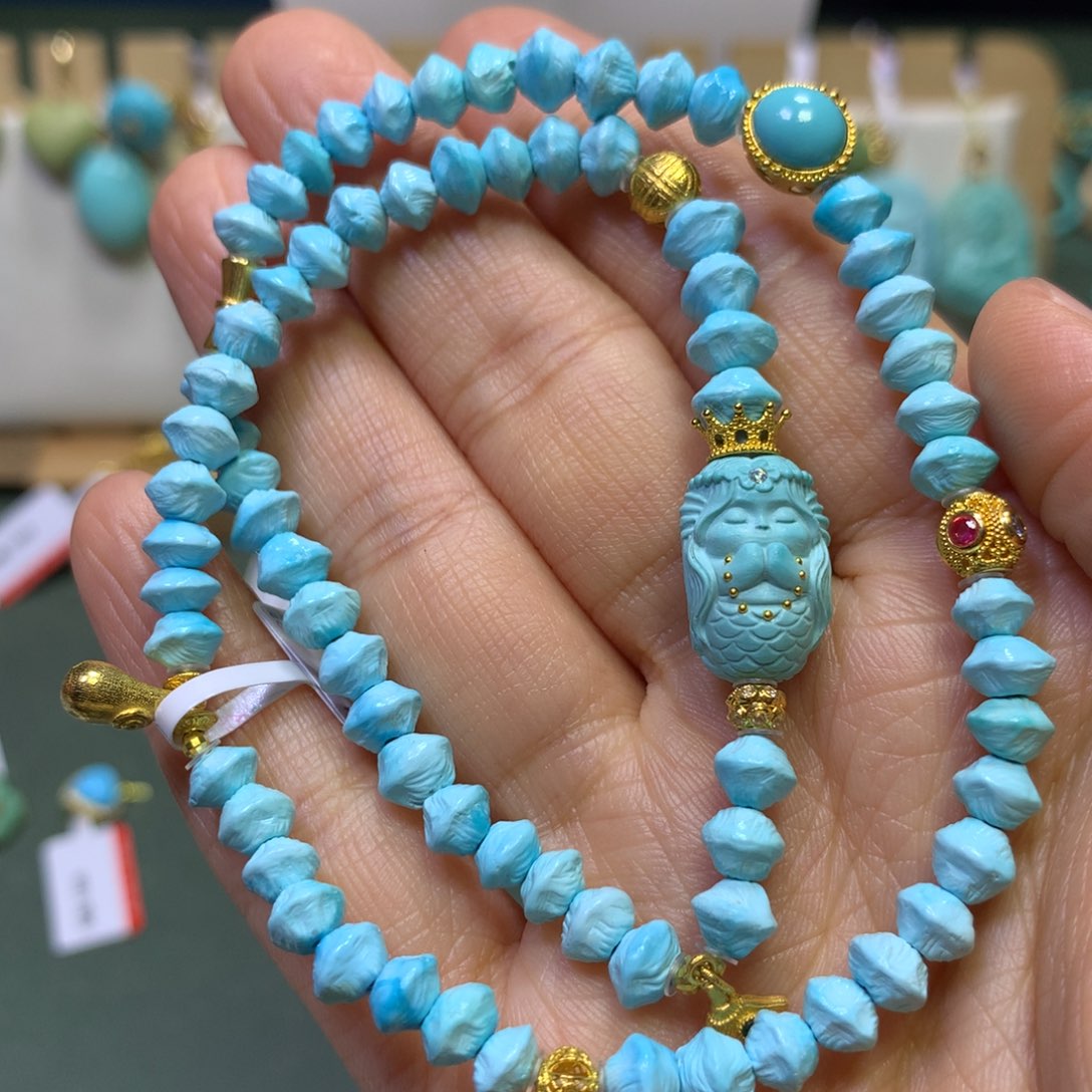 绿松石手串18K金镶嵌